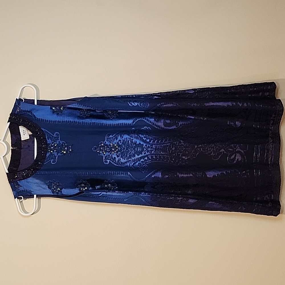 ECI Royal Blue Embellished Mini Dress - Picture 9 of 9